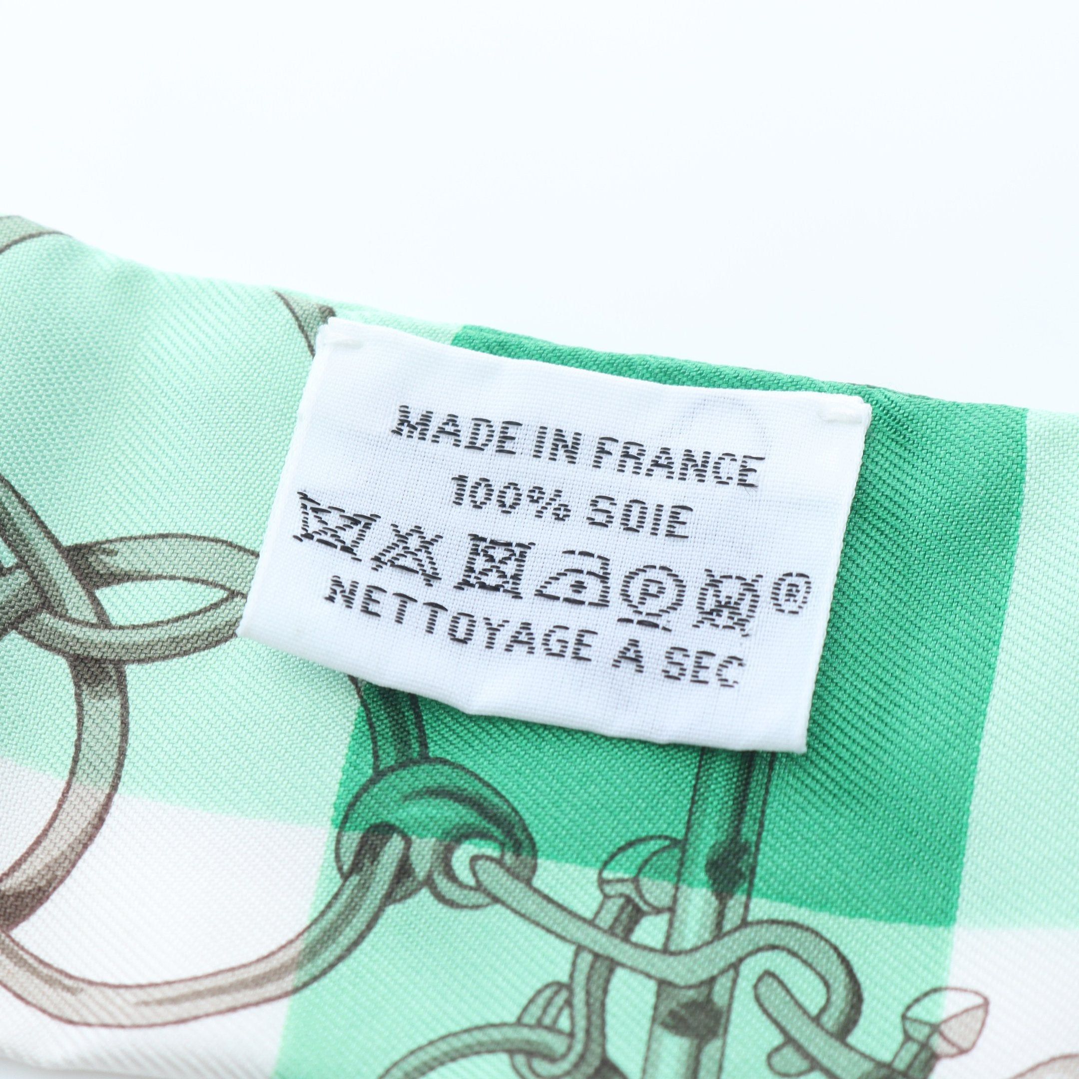 Hermes Hermes Twilly Mors Et Gourmettes Vichy Ribbon Scarf Silk Green Multicolor Size ONE SIZE - 3 Thumbnail