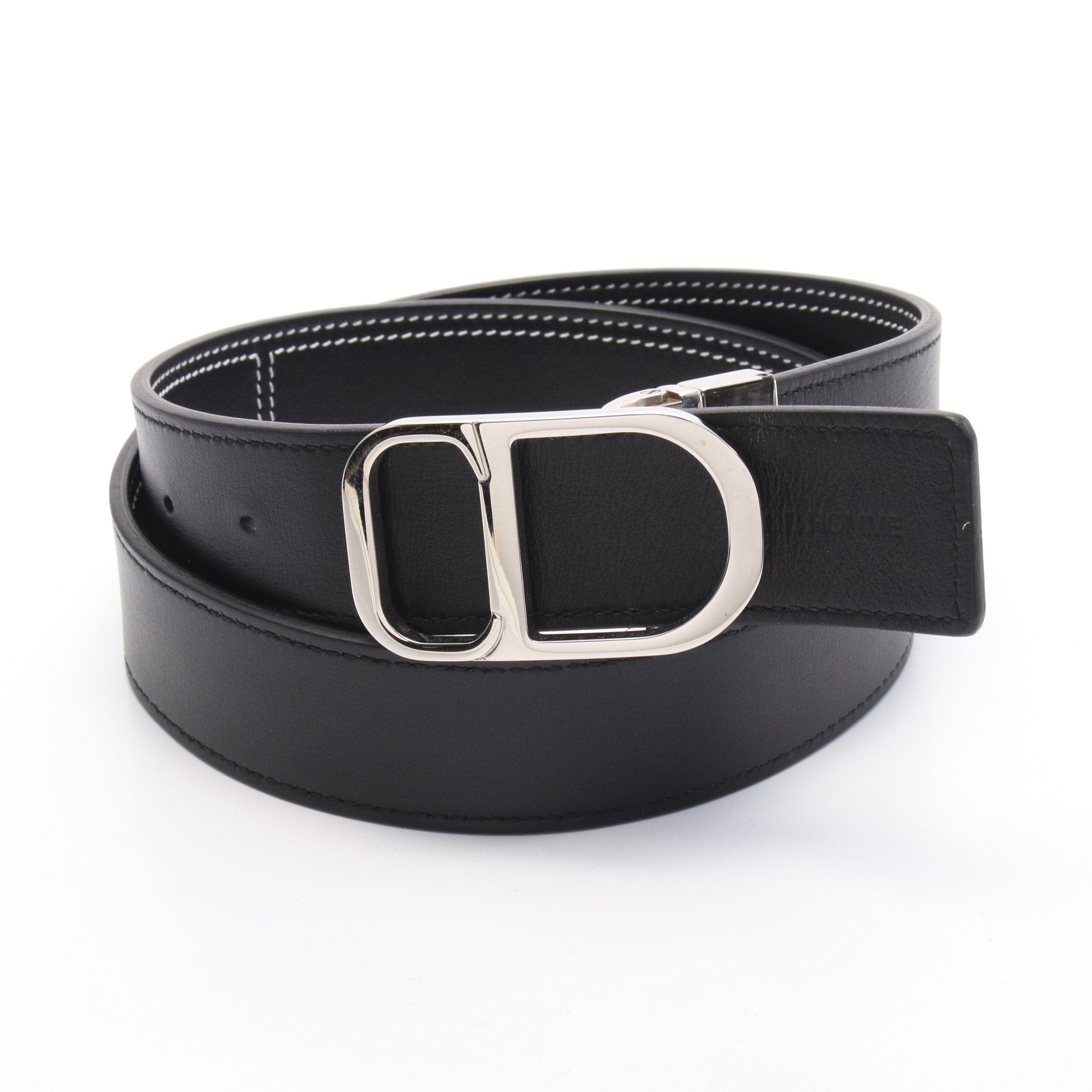 Dior Dior Cd Logo Belt Leather Black Reversible Size ONE SIZE - 5 Thumbnail