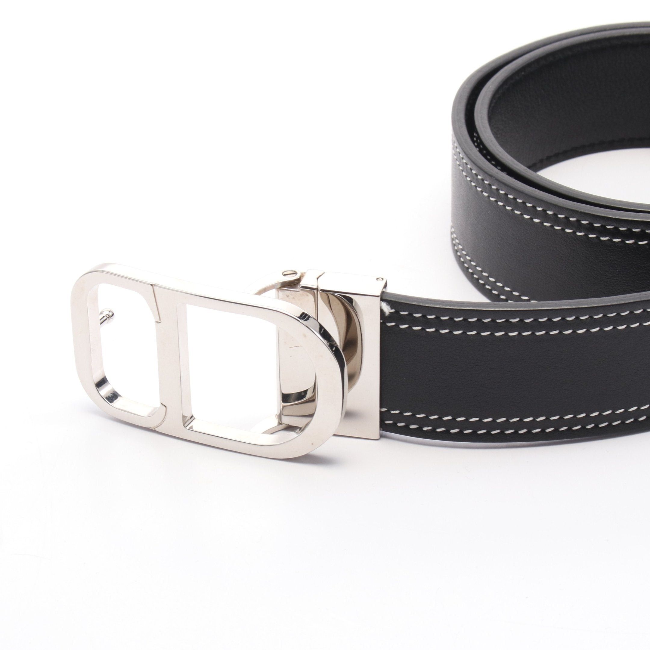 Dior Dior Cd Logo Belt Leather Black Reversible Size ONE SIZE - 2 Thumbnail