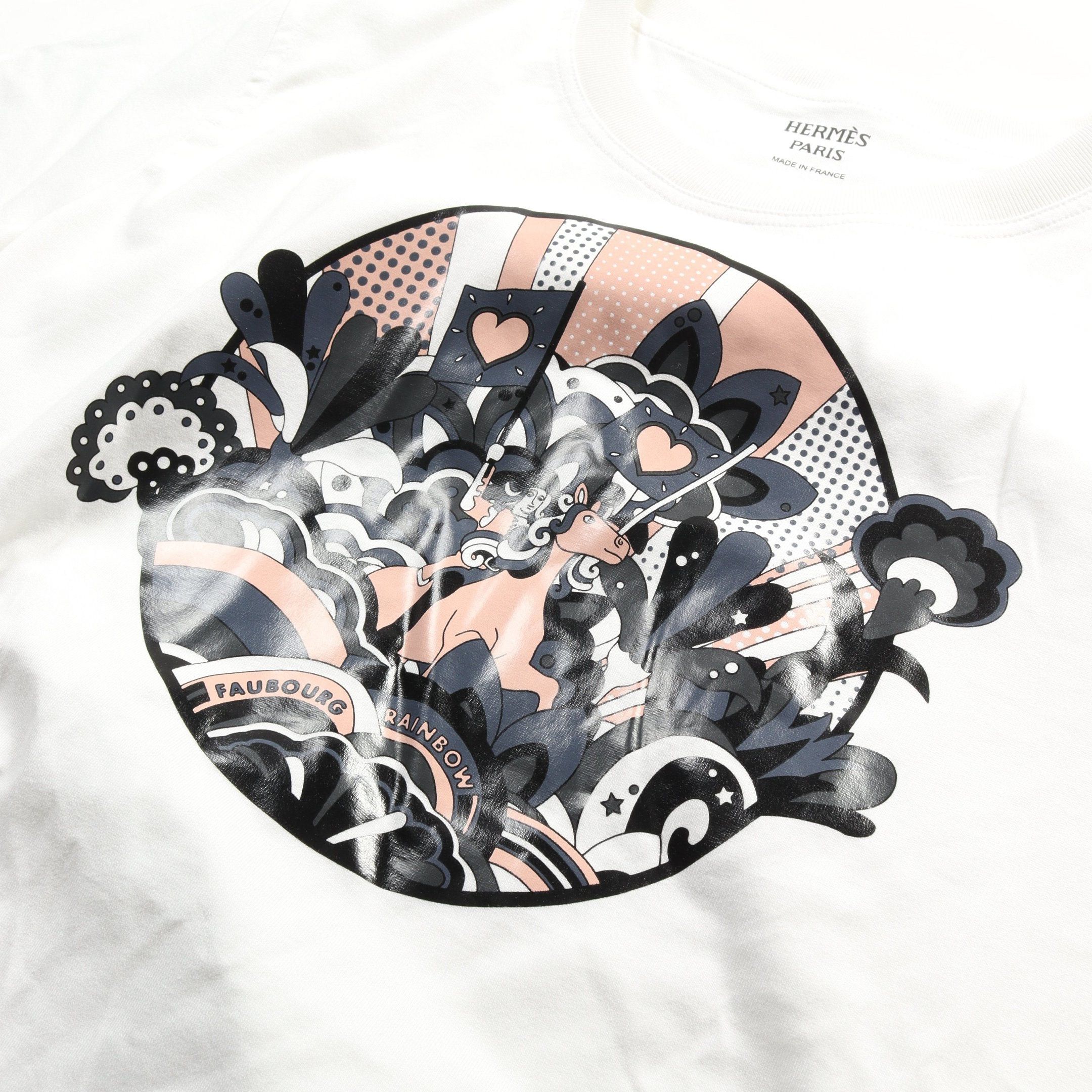 Hermes Hermes Cartouche T-Shirt Crew Neck Cotton White Size ONE SIZE - 5 Thumbnail