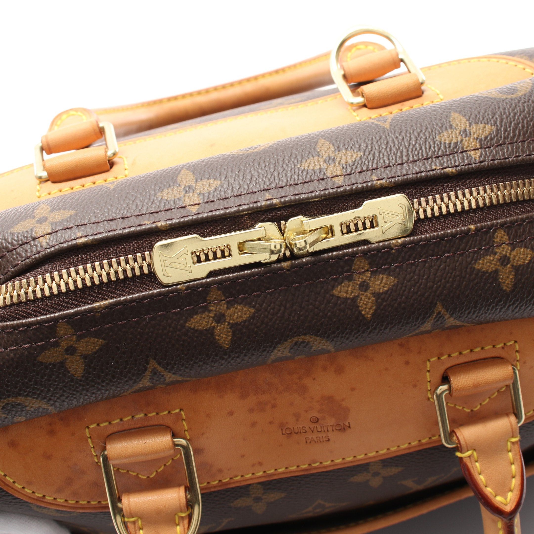 Louis Vuitton Louis Vuitton Deauville Bowling Vanity Monogram Handbag Leather Brown Size ONE SIZE - 8 Thumbnail
