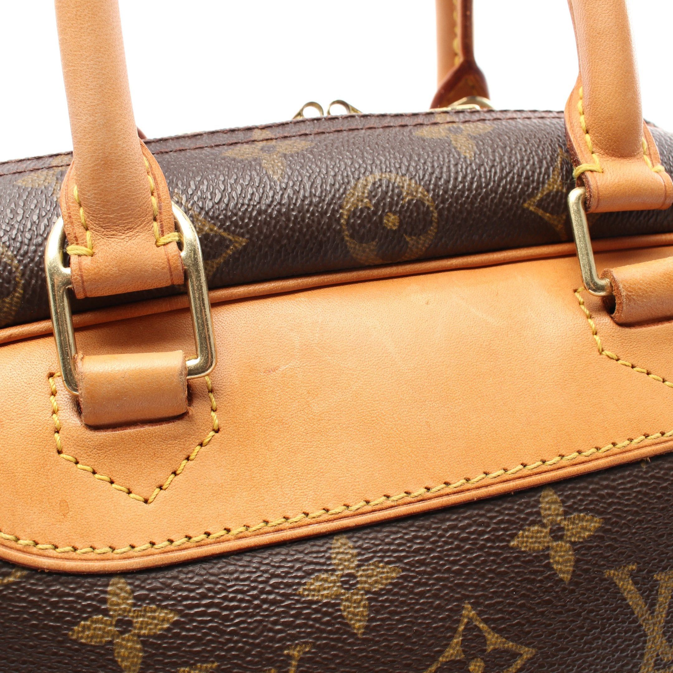 Louis Vuitton Louis Vuitton Deauville Bowling Vanity Monogram Handbag Leather Brown Size ONE SIZE - 7 Thumbnail