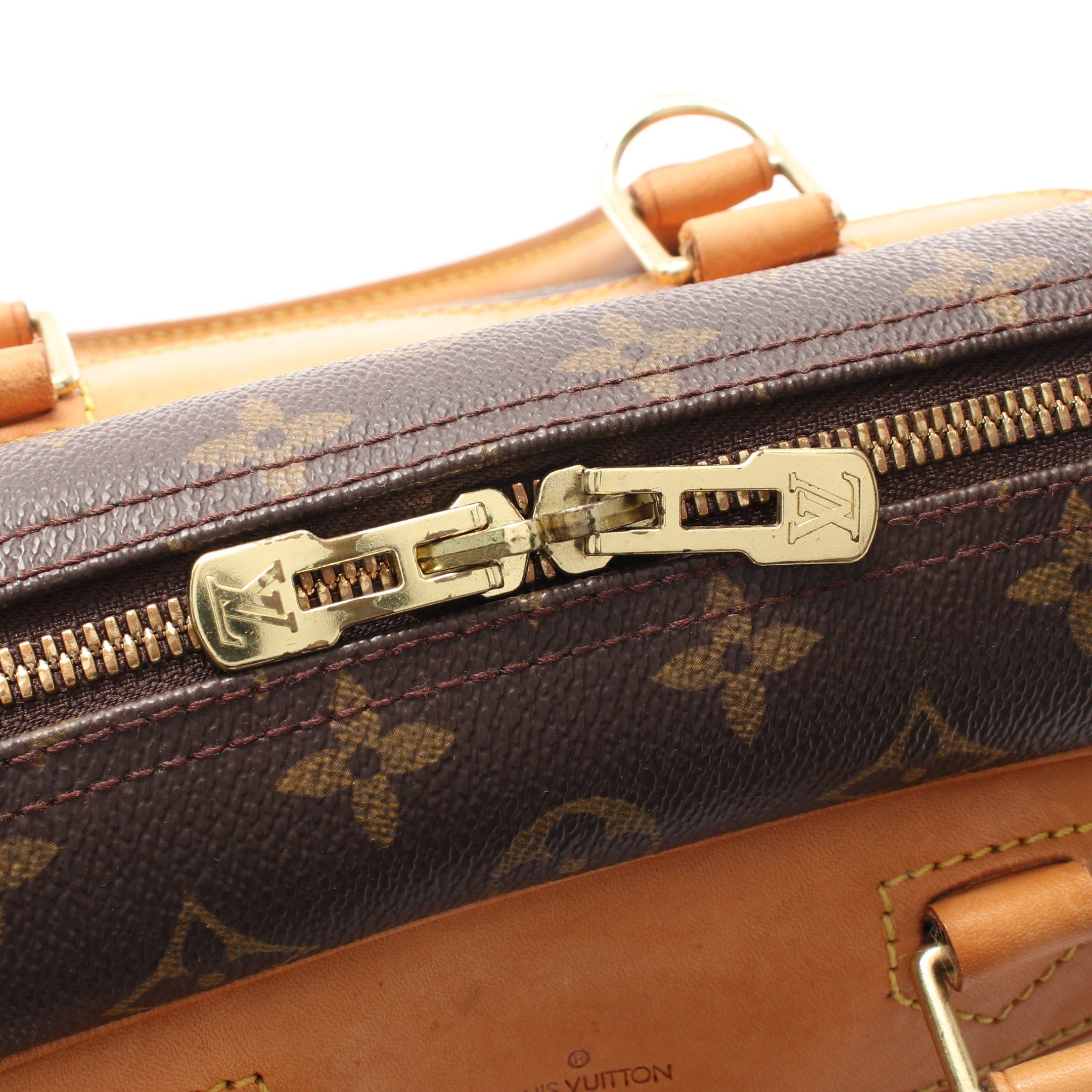 Louis Vuitton Louis Vuitton Deauville Bowling Vanity Monogram Handbag Leather Brown Size ONE SIZE - 9 Thumbnail