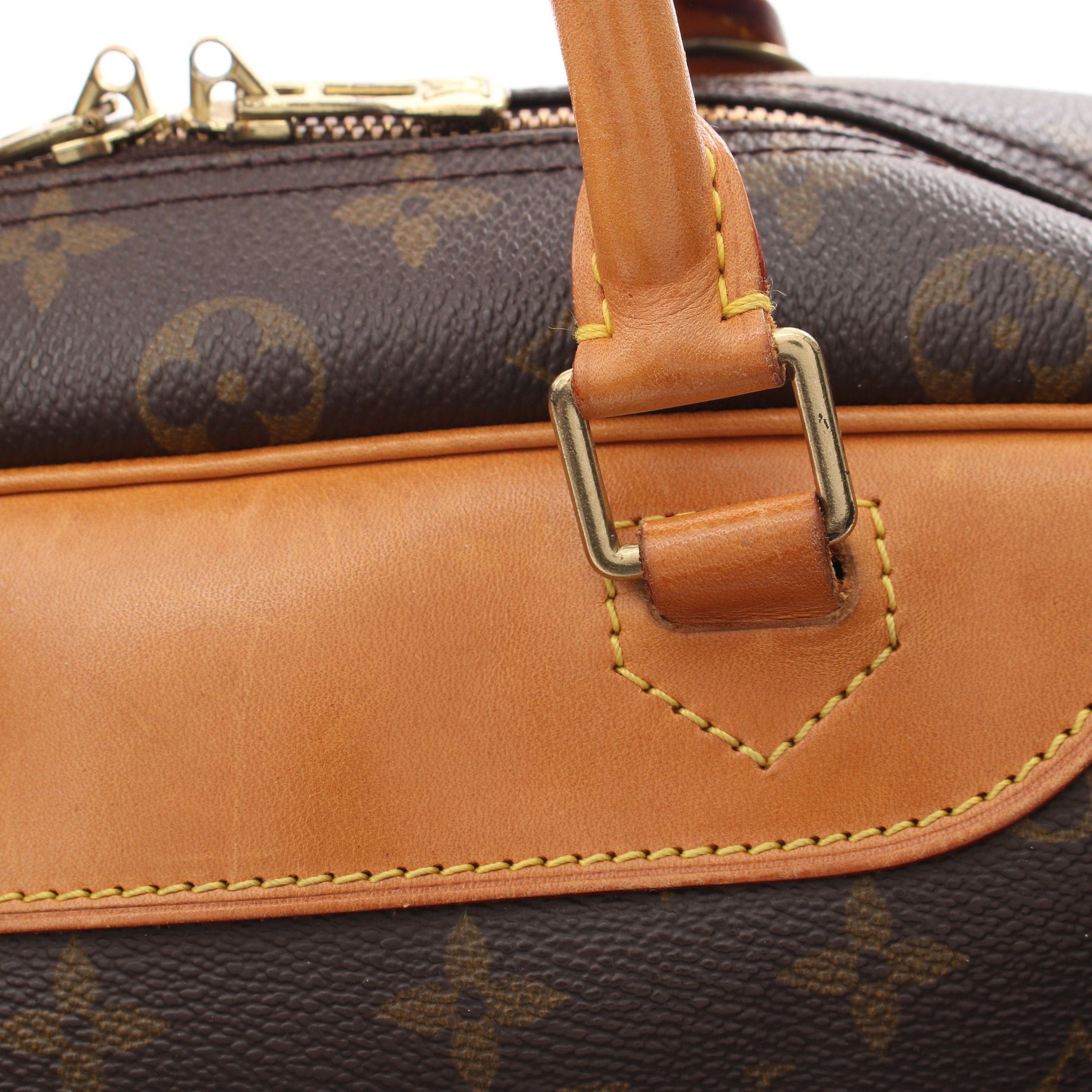 Louis Vuitton Louis Vuitton Deauville Bowling Vanity Monogram Handbag Leather Brown Size ONE SIZE - 8 Thumbnail