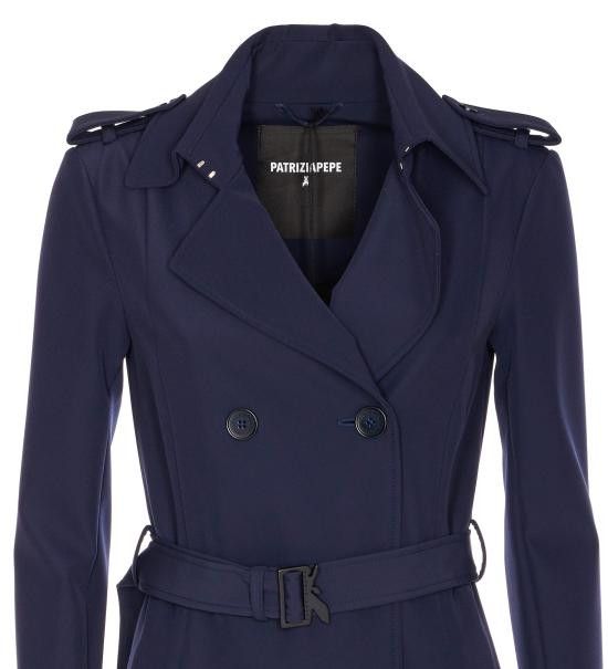 Patrizia Pepe PATRIZIA PEPE Women Trench Coats 8O0137 A2AWC789 Blue Size S / US 4 / IT 40 - 4 Thumbnail