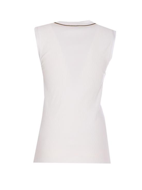 Brunello Cucinelli BRUNELLO CUCINELLI Women Tops MG902FP312 COW29 White Size M / US 6-8 / IT 42-44 - 2 Thumbnail