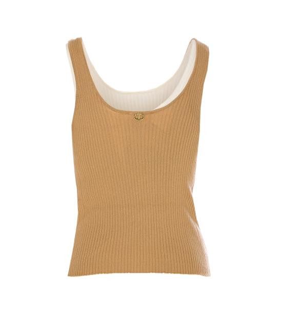 TWINSET TWINSET Women Tops 251TE3015 12292 Beige Size L / US 10 / IT 46 - 2 Thumbnail