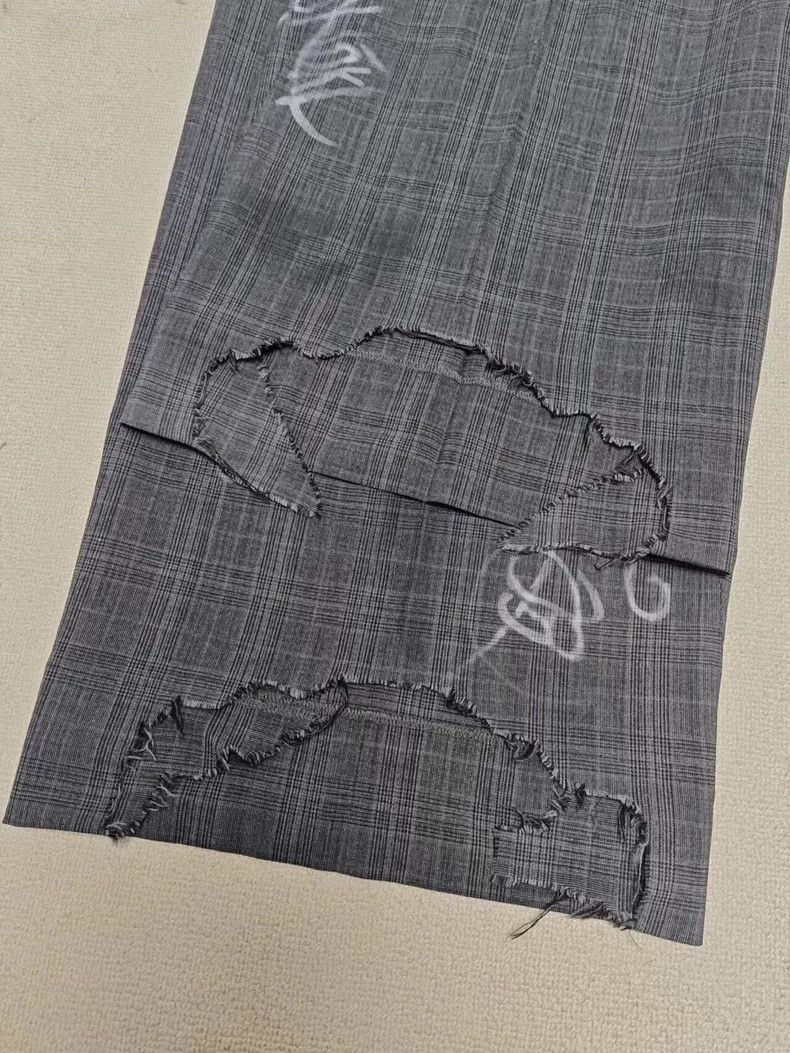Balenciaga Balenciaga Graffiti Check Print Casual Pants Size US 30 / EU 46 - 3 Thumbnail