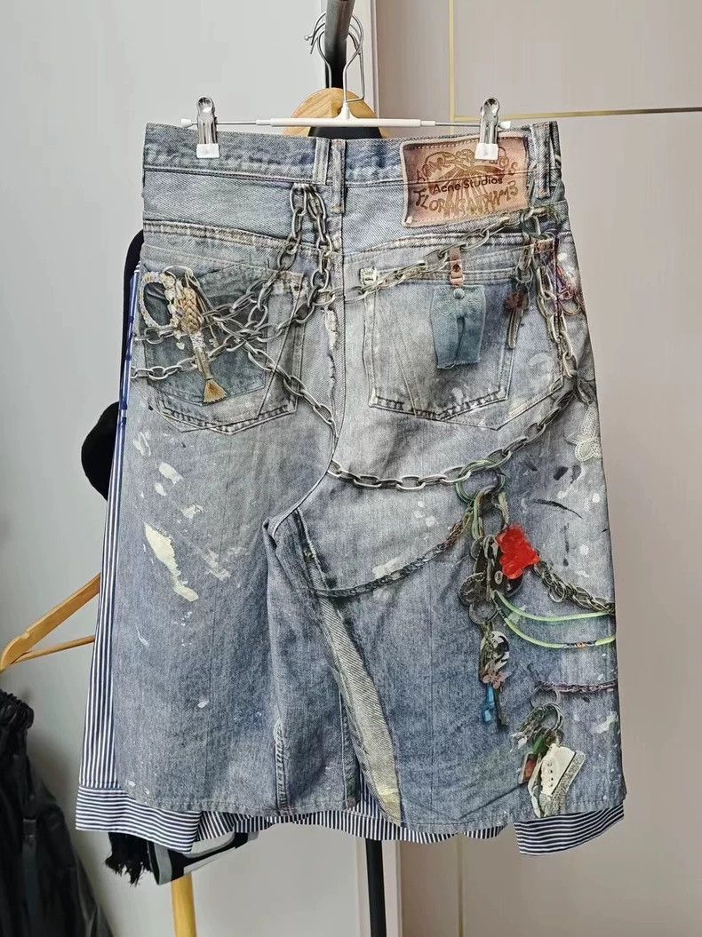 Acne Studios Acne Studios Graffiti Print Denim Shorts Size US 44 / EU 60 - 2 Thumbnail
