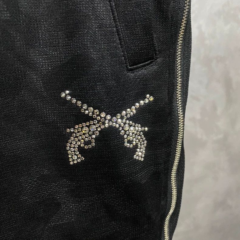 Palm Angels Black Water Rhinestone Pattern Logo Sweatpants Size US 26 / EU 42 - 2 Thumbnail