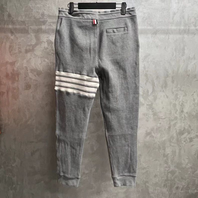 Thom Browne Gray Classic Striped Cuffed Sports Knit Pants Size US 26 / EU 42 - 2 Thumbnail