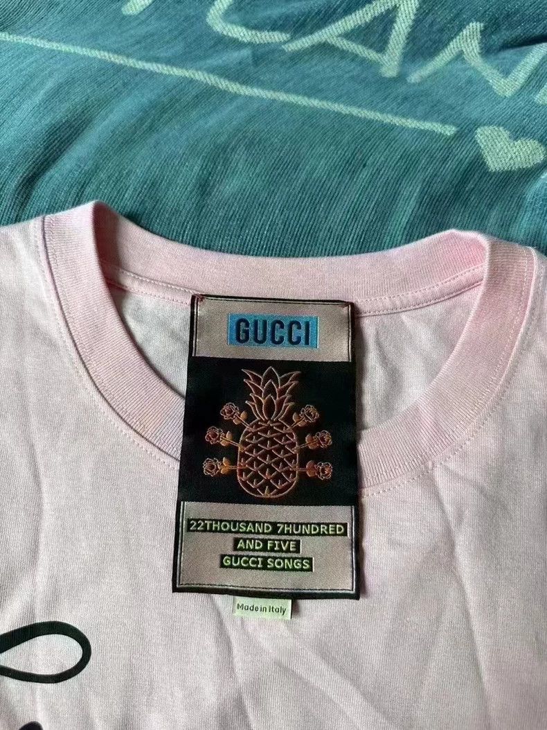 Gucci Gucci Pink Short Sleeve Pineapple T-Shirt Size US M / EU 48-50 / 2 - 2 Thumbnail