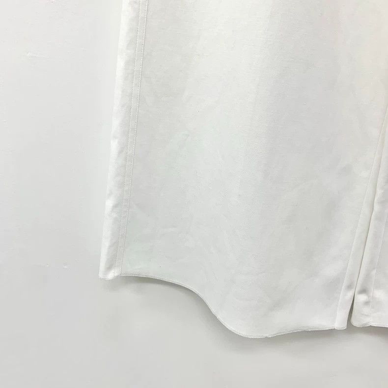 Max Mara Maxmara White Cotton Relaxed Wide Leg Pants Size US 38 / EU 54 - 5 Thumbnail
