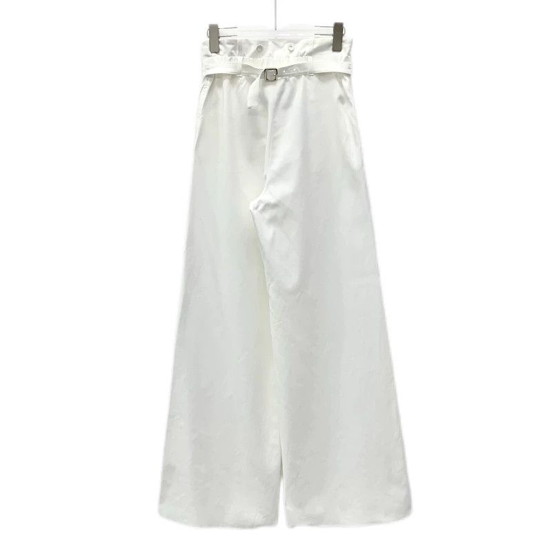 Max Mara Maxmara White Cotton Relaxed Wide Leg Pants Size US 38 / EU 54 - 2 Thumbnail