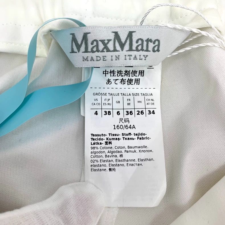Max Mara Maxmara White Cotton Relaxed Wide Leg Pants Size US 38 / EU 54 - 6 Thumbnail