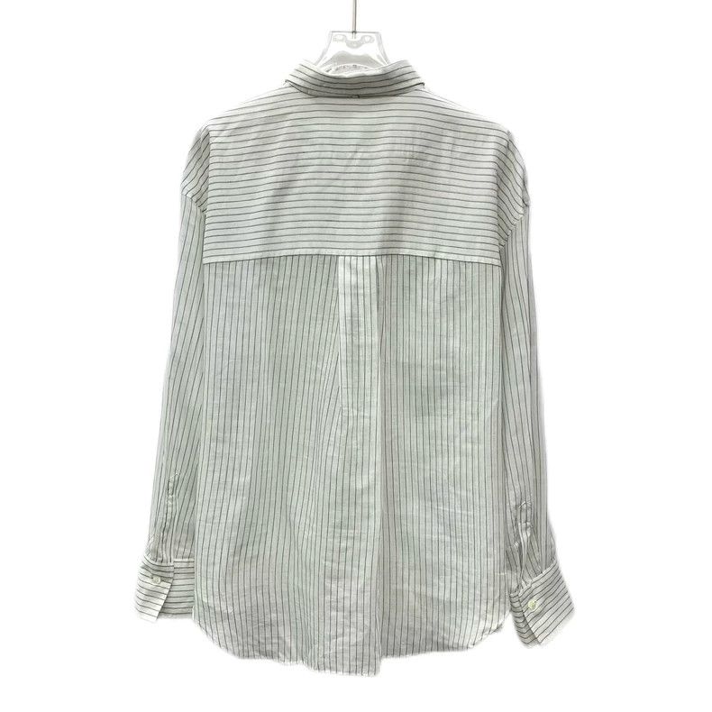 Brunello Cucinelli Brunello Cucinelli White Striped Long Sleeve Shirt Size US M / EU 48-50 / 2 - 2 Thumbnail