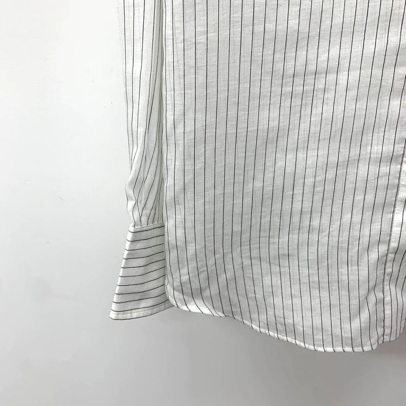 Brunello Cucinelli Brunello Cucinelli White Striped Long Sleeve Shirt Size US M / EU 48-50 / 2 - 4 Thumbnail