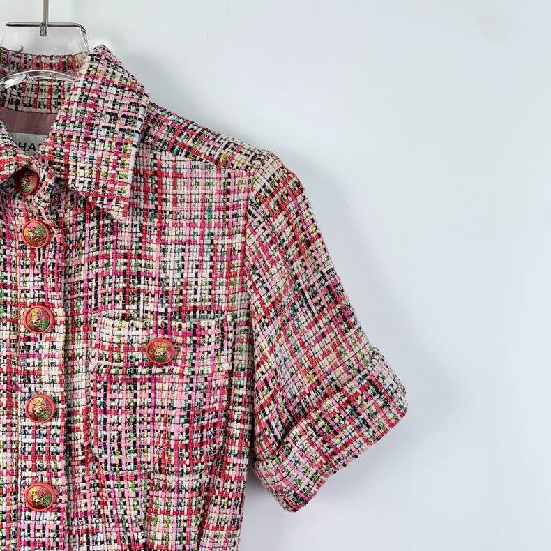 Chanel Chanel Short Sleeve Tweed Jumpsuit in Colorful Design Size US 26 / EU 42 - 3 Thumbnail