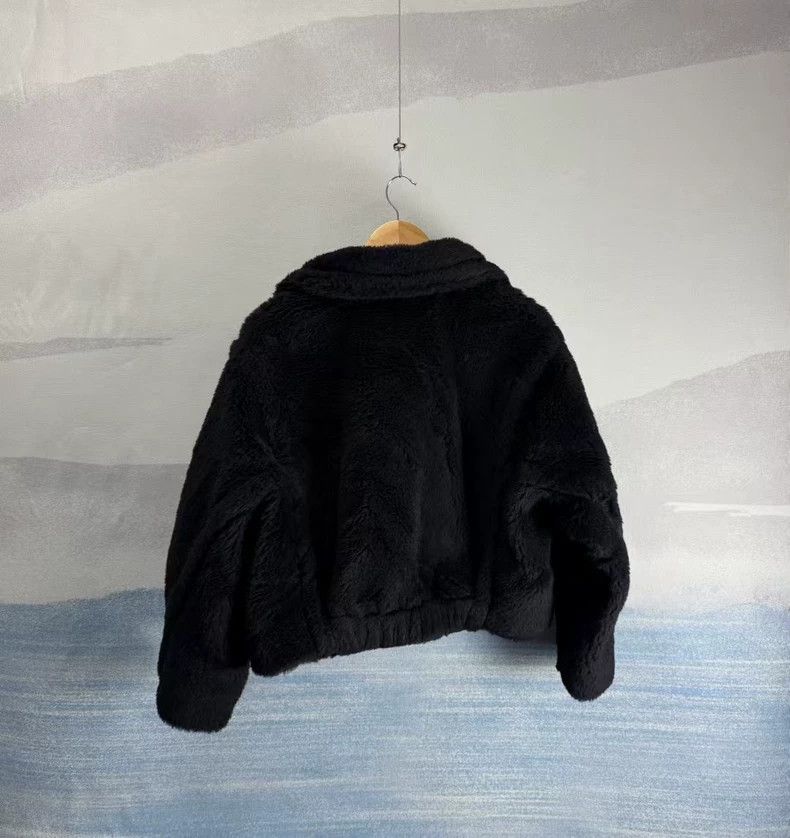 Max Mara MaxMara Black Short Teddy Jacket Size US L / EU 52-54 / 3 - 3 Thumbnail
