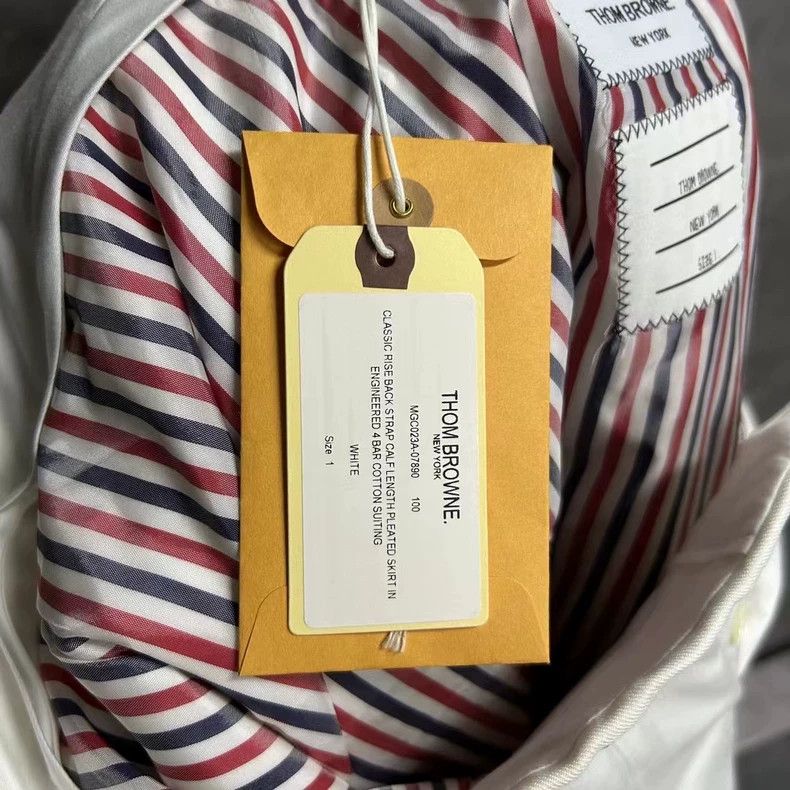 Thom Browne Thom Browne White Pleated Skirt with Stripes Size 22" - 8 Thumbnail