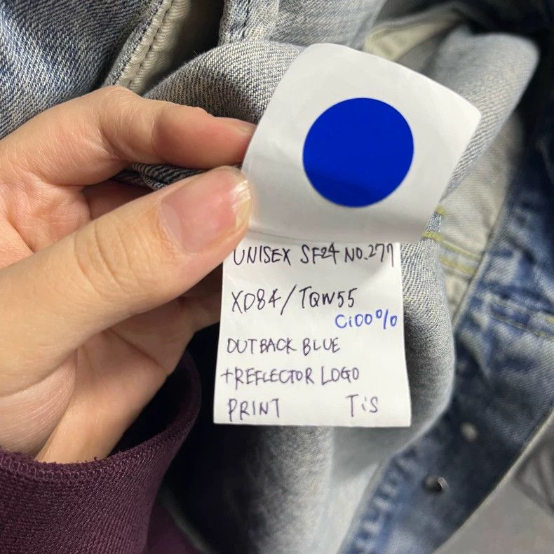 Balenciaga Balenciaga Blue Denim Jacket with Logo Print Size US M / EU 48-50 / 2 - 4 Thumbnail