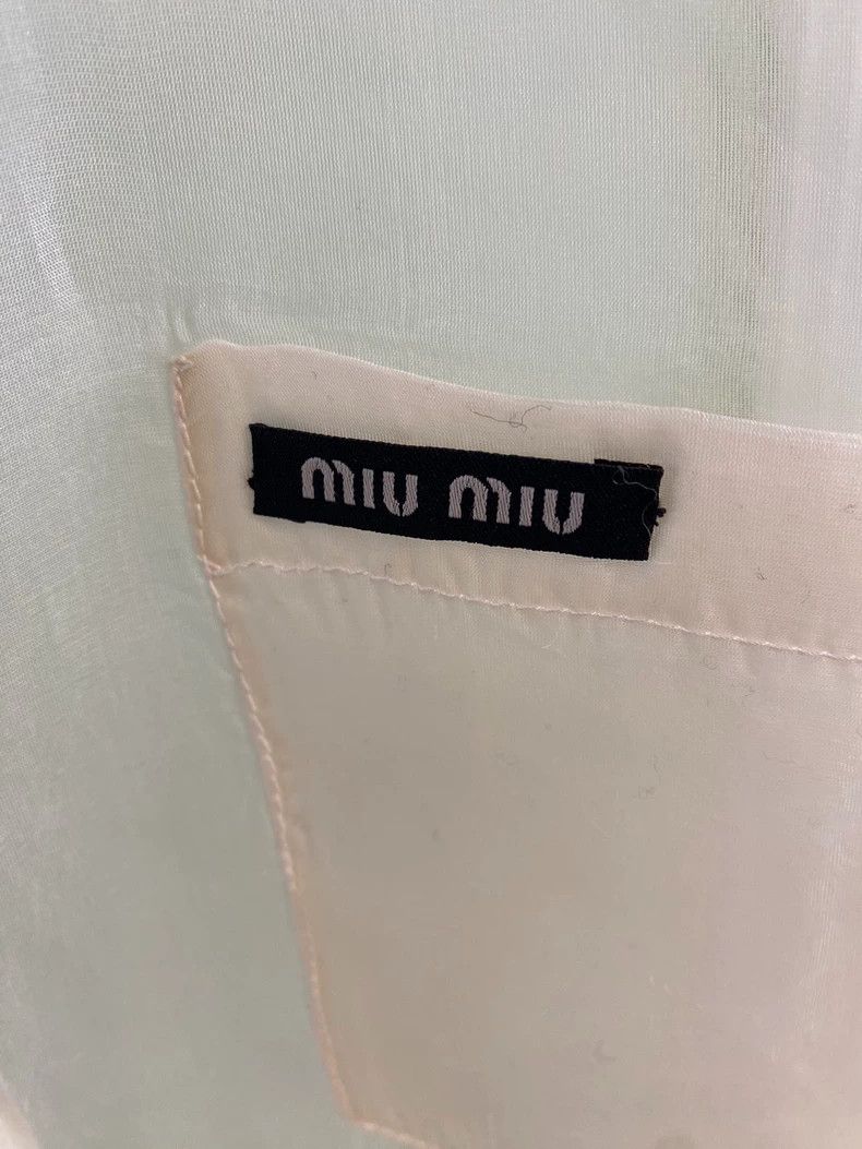 Miu Miu Miu Miu Sheer Short Sleeve Top Size ONE SIZE - 3 Thumbnail