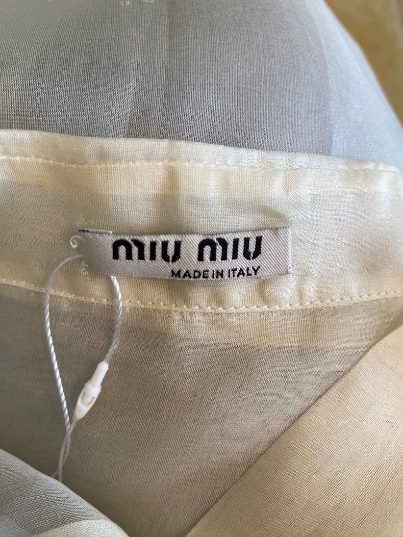 Miu Miu Miu Miu Sheer Short Sleeve Top Size ONE SIZE - 4 Thumbnail