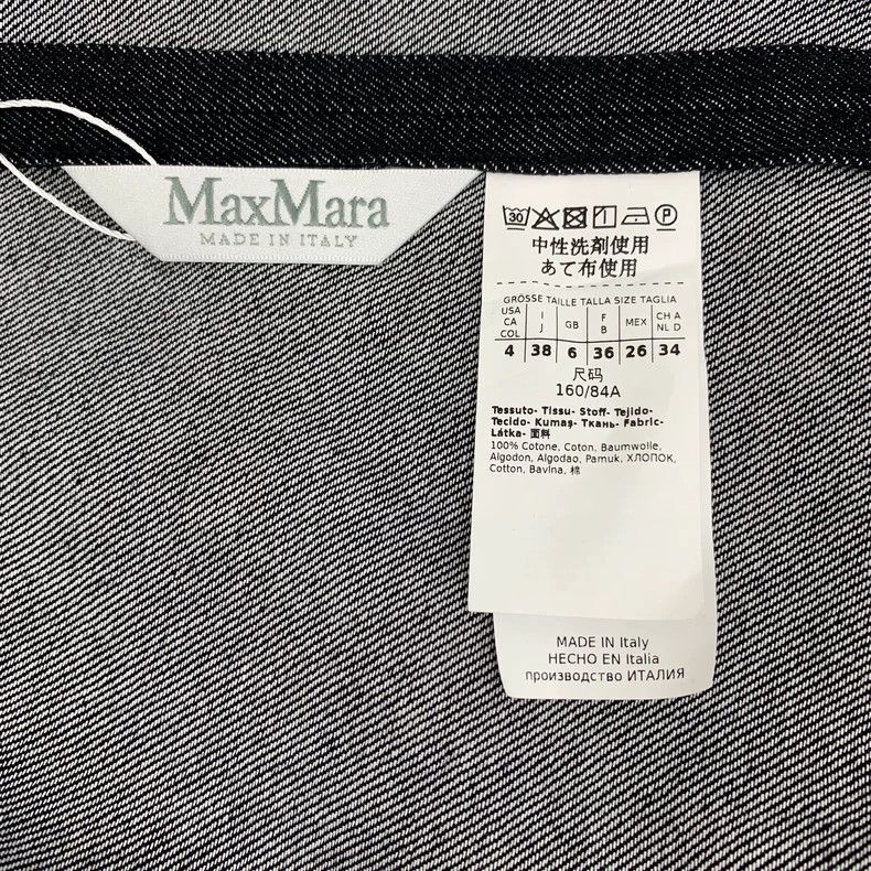 Max Mara Maxmara Black Cotton Long Sleeve Denim Jacket Size US S / EU 44-46 / 1 - 6 Thumbnail