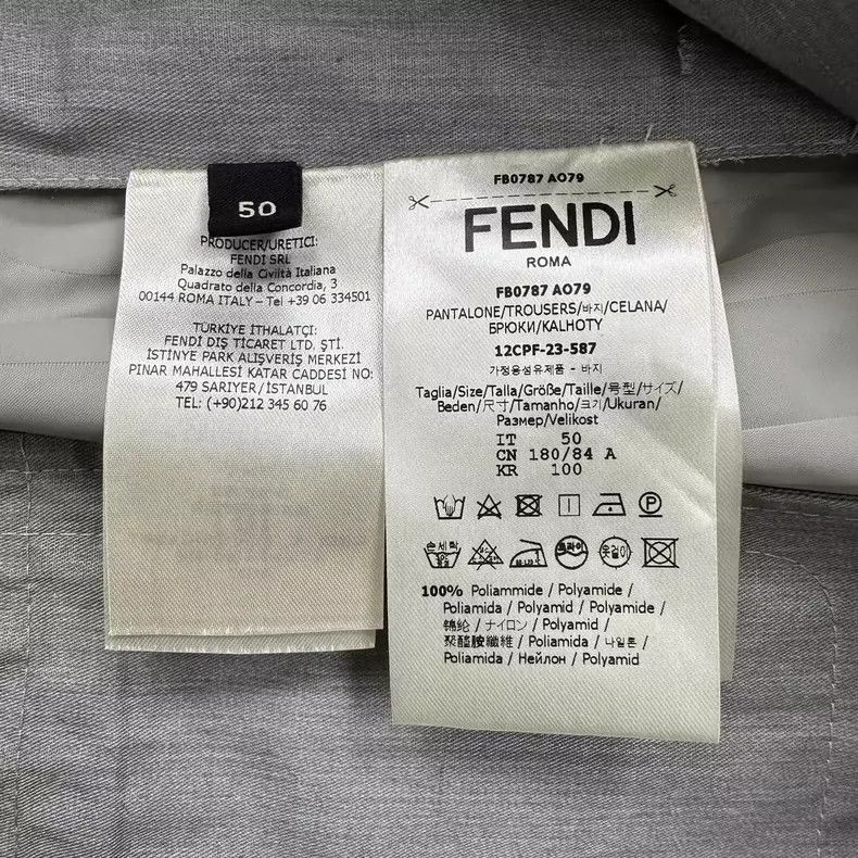 Fendi FENDI Logo Casual Pants with Cuffs Size US 44 / EU 60 - 2 Thumbnail