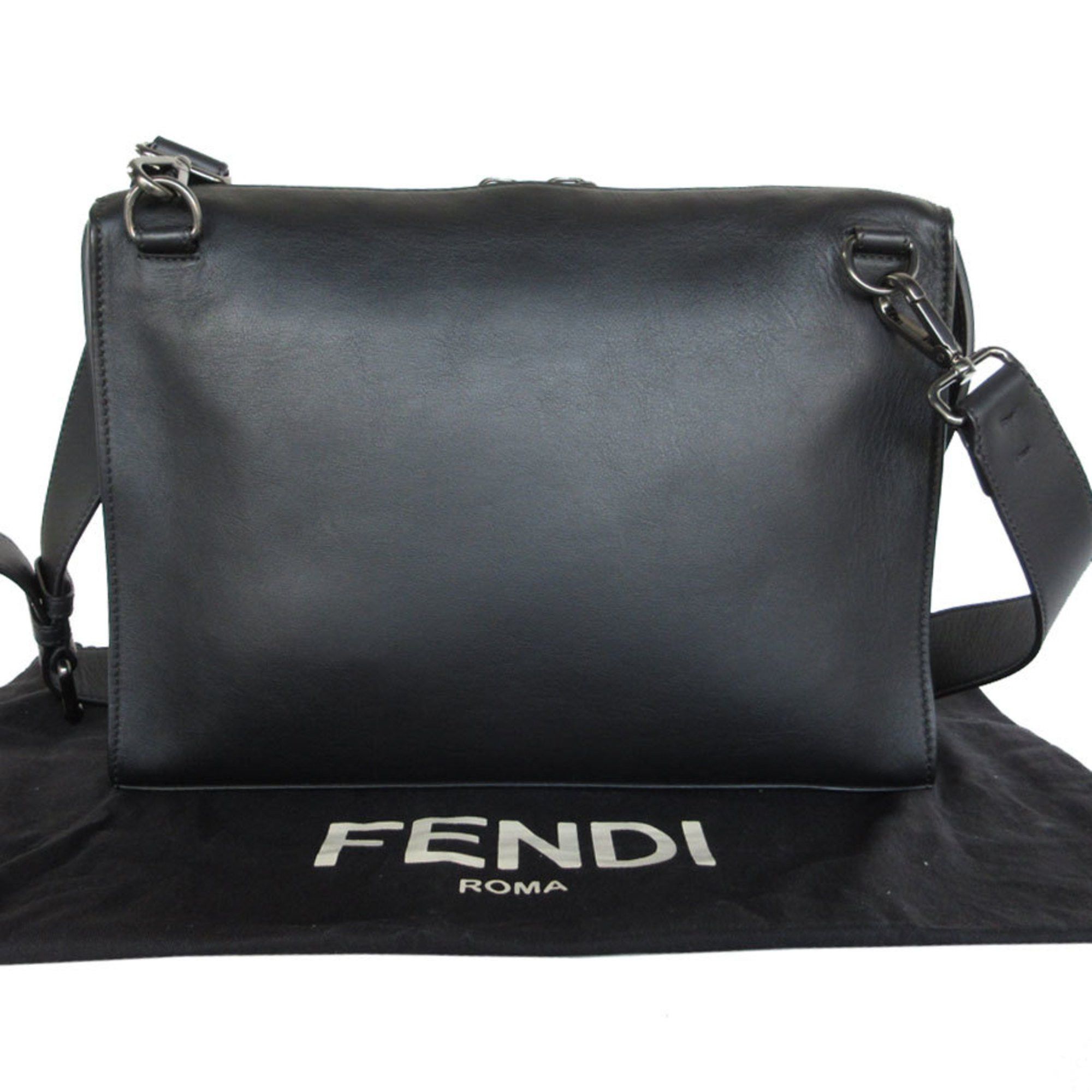 Fendi FENDI Shoulder Bag Leather Black Men's 7V07-07B s0549a Size ONE SIZE - 2 Thumbnail