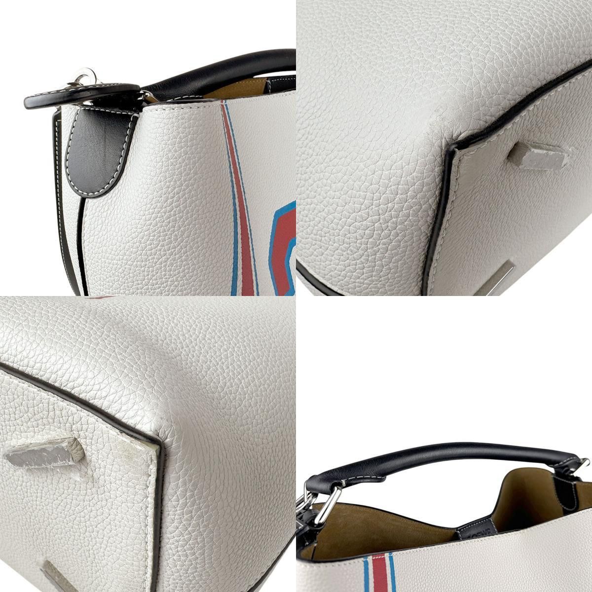 Loewe LOEWE Handbag Shoulder Bag T Bucket Leather Off-White Red Blue Black Silver Men's z4420 Size ONE SIZE - 3 Thumbnail