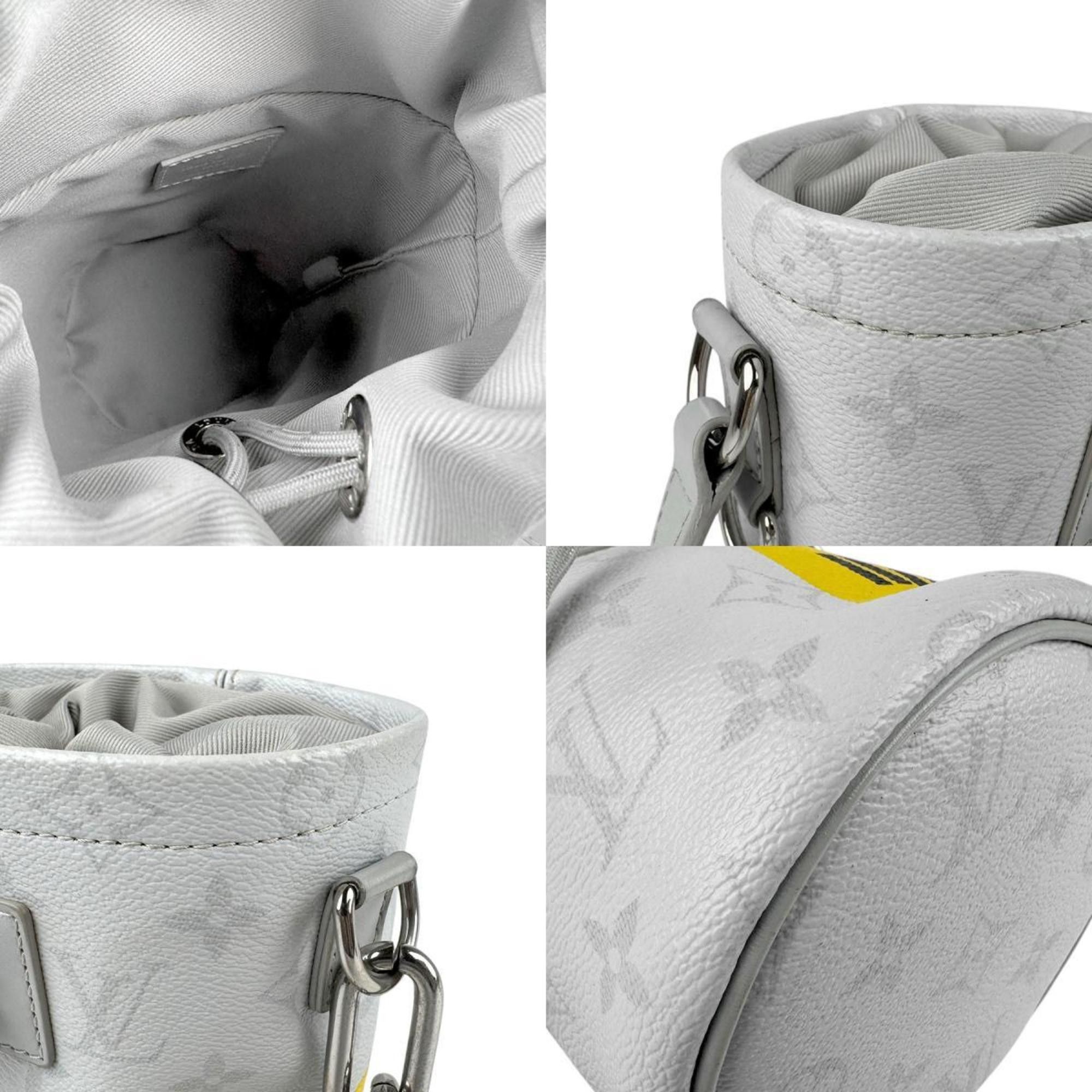 Louis Vuitton Louis Vuitton Shoulder Bag Monogram Chalk Nano Coated Canvas Light Gray Yellow Silver Men's M44631 z4401 Size ONE SIZE - 3 Thumbnail