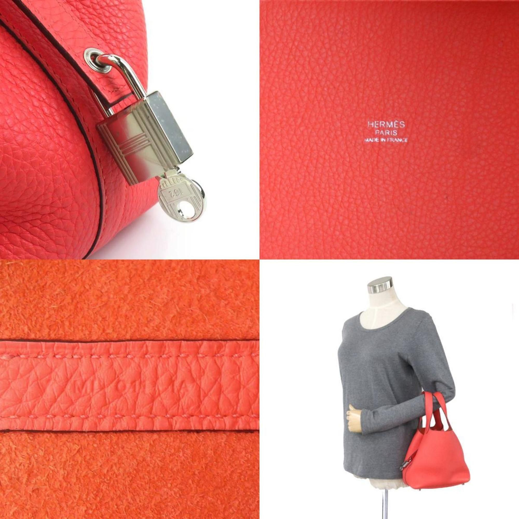 Hermes Hermes Handbag Picotin Lock PM Taurillon Clemence Rose Texas Silver Women's 90070a Size ONE SIZE - 5 Thumbnail