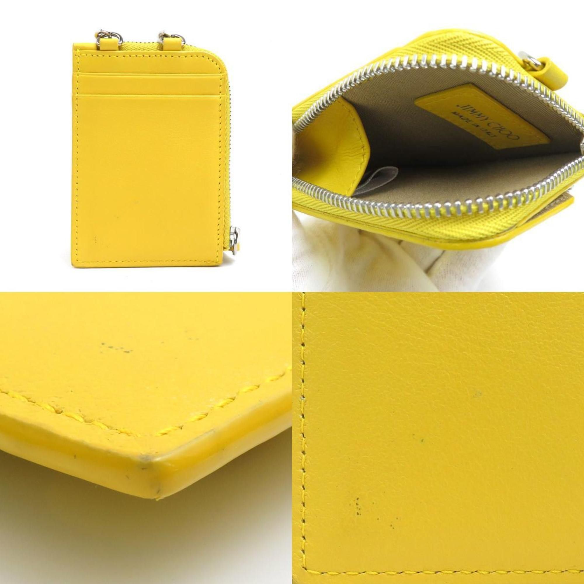 Jimmy Choo JIMMY CHOO Wallet/Coin Case Leather Yellow Men's Women's 55992a Size ONE SIZE - 3 Thumbnail