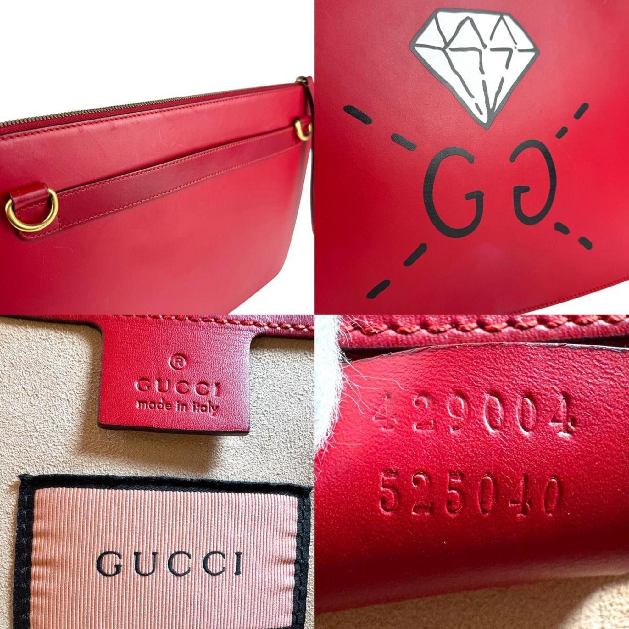 Gucci GUCCI Shoulder Bag Leather Red Gold Men's 429004 z4432 Size ONE SIZE - 5 Thumbnail