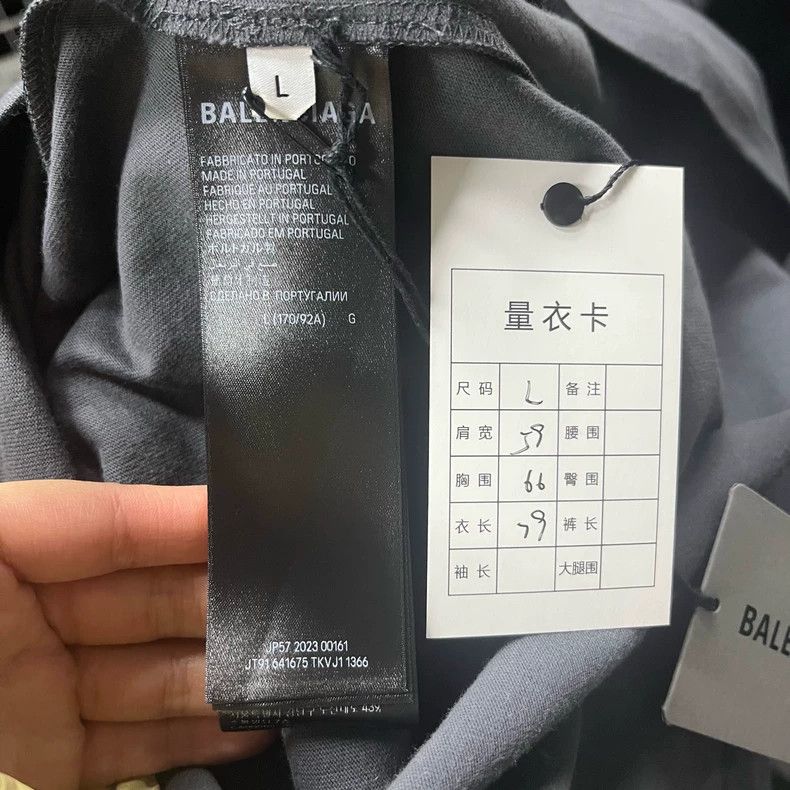 Balenciaga Balenciaga Black Gray Logo Short Sleeve T-Shirt Size US XXS / EU 40 - 6 Thumbnail