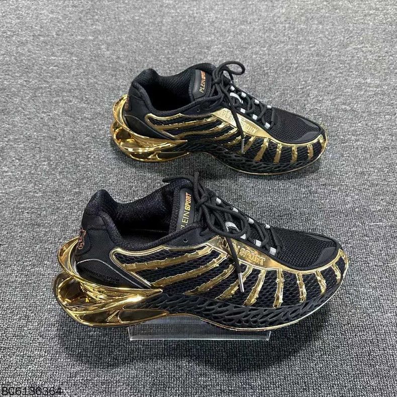 Philipp Plein Philipp Plein Sports Running Shoes Black and Gold Size US 9 / EU 42 - 4 Thumbnail
