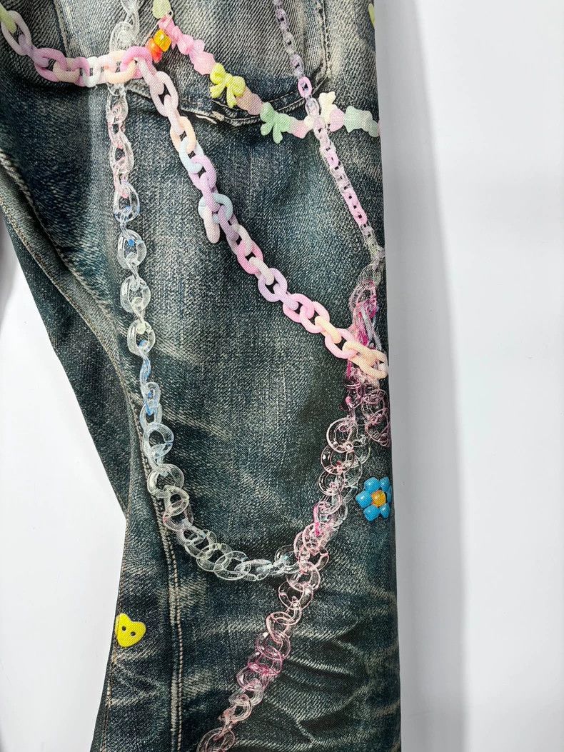 Acne Studios Acne Studios Pink 3D Printed Denim Pants Size US 44 / EU 60 - 5 Thumbnail