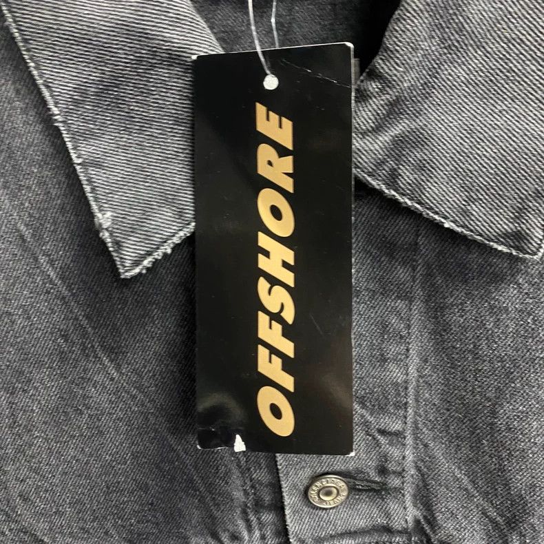 Balenciaga Black Denim Jacket with Logo Embroidery