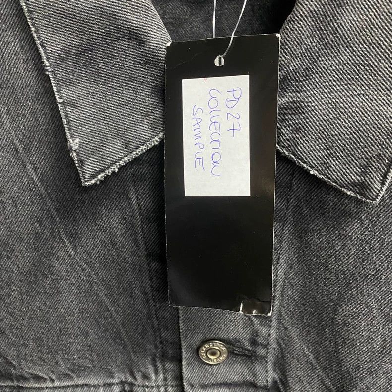 Balenciaga Black Denim Jacket with Logo Embroidery