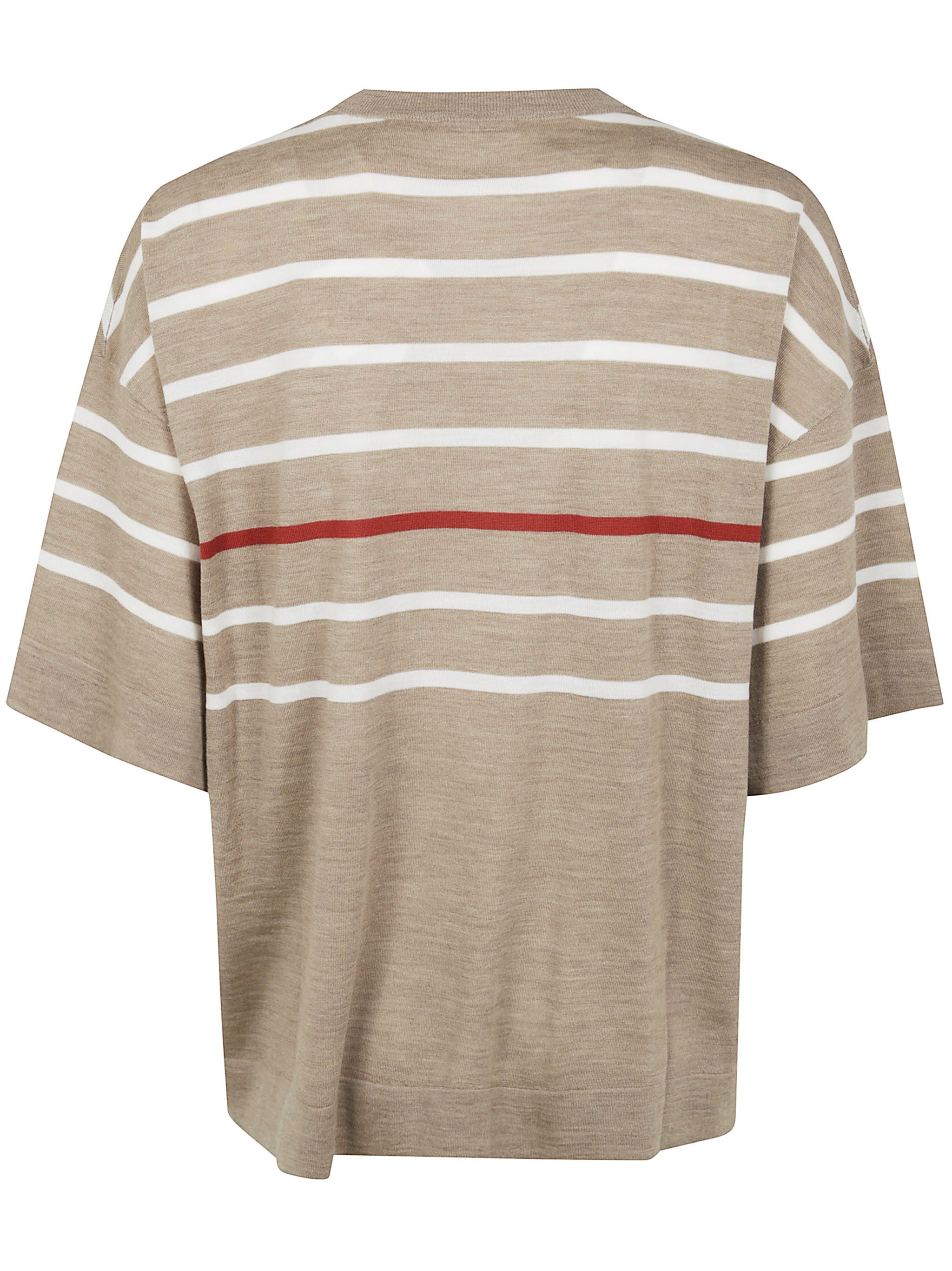 Brunello Cucinelli ROUND NECK SHORT SLEEVES SWEATER Size L / US 10 / IT 46 - 2 Thumbnail