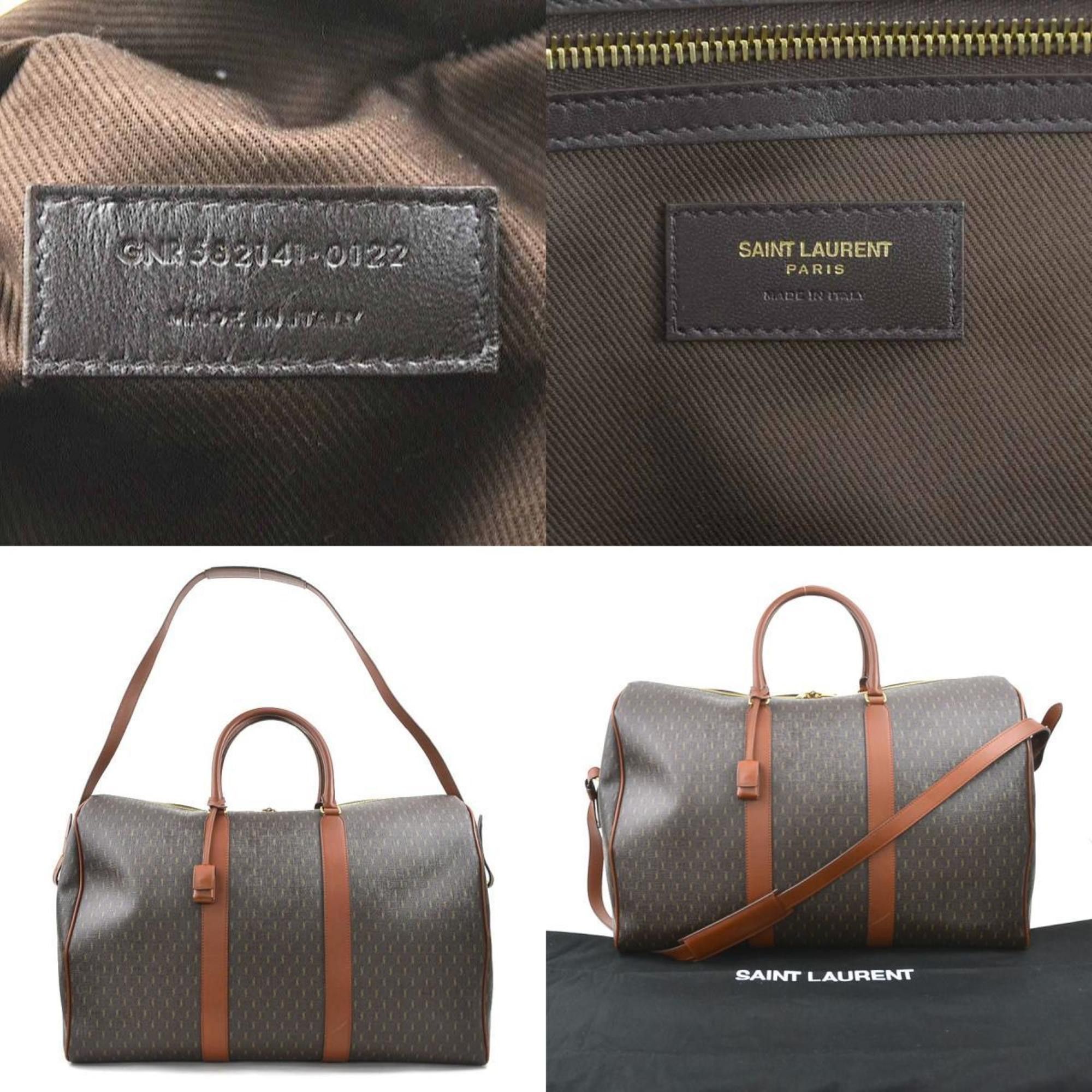 Saint Laurent Paris Saint Laurent Boston bag, coated canvas, leather, brown, for men and women, 582141, 90065g Size ONE SIZE - 5 Thumbnail