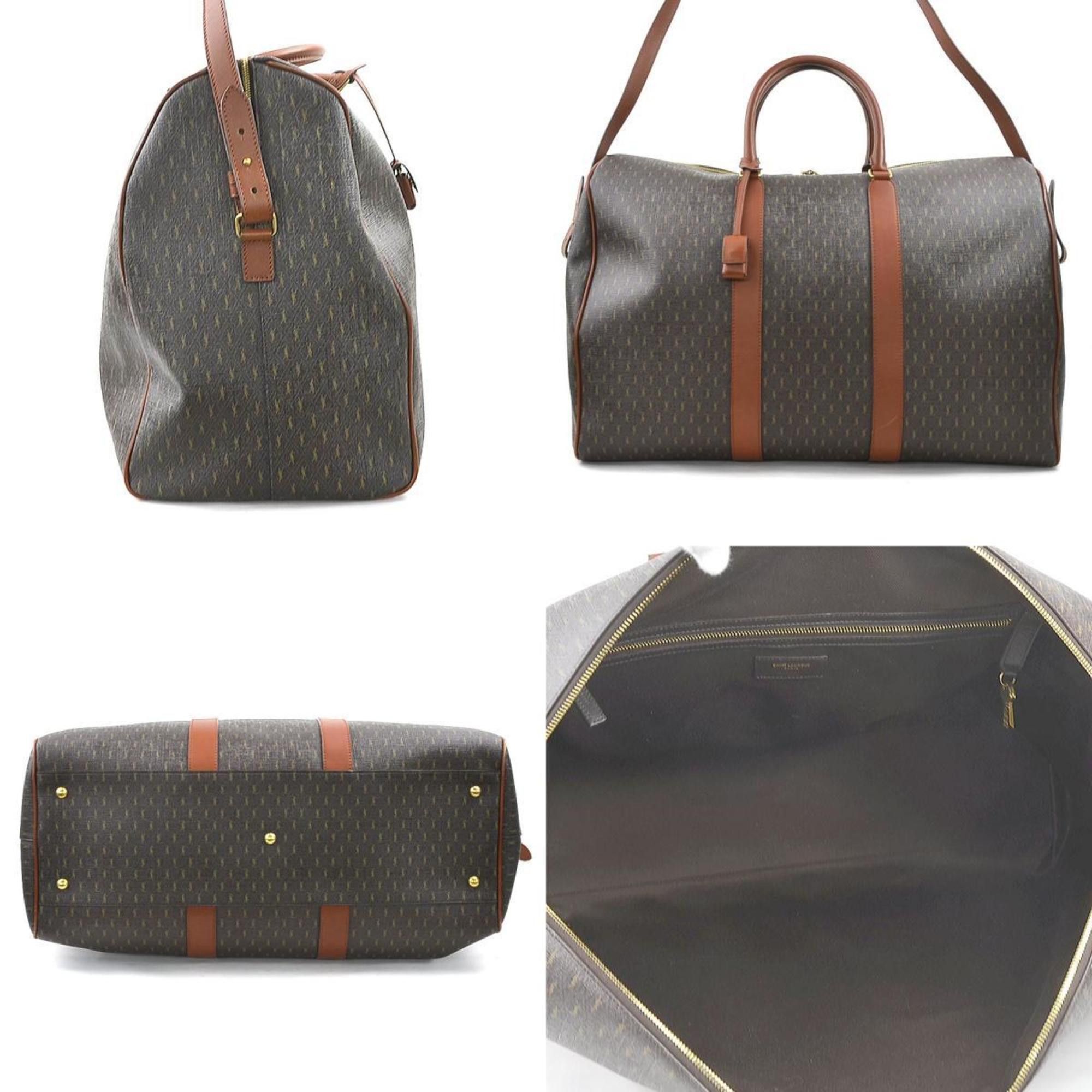 Saint Laurent Paris Saint Laurent Boston bag, coated canvas, leather, brown, for men and women, 582141, 90065g Size ONE SIZE - 2 Thumbnail