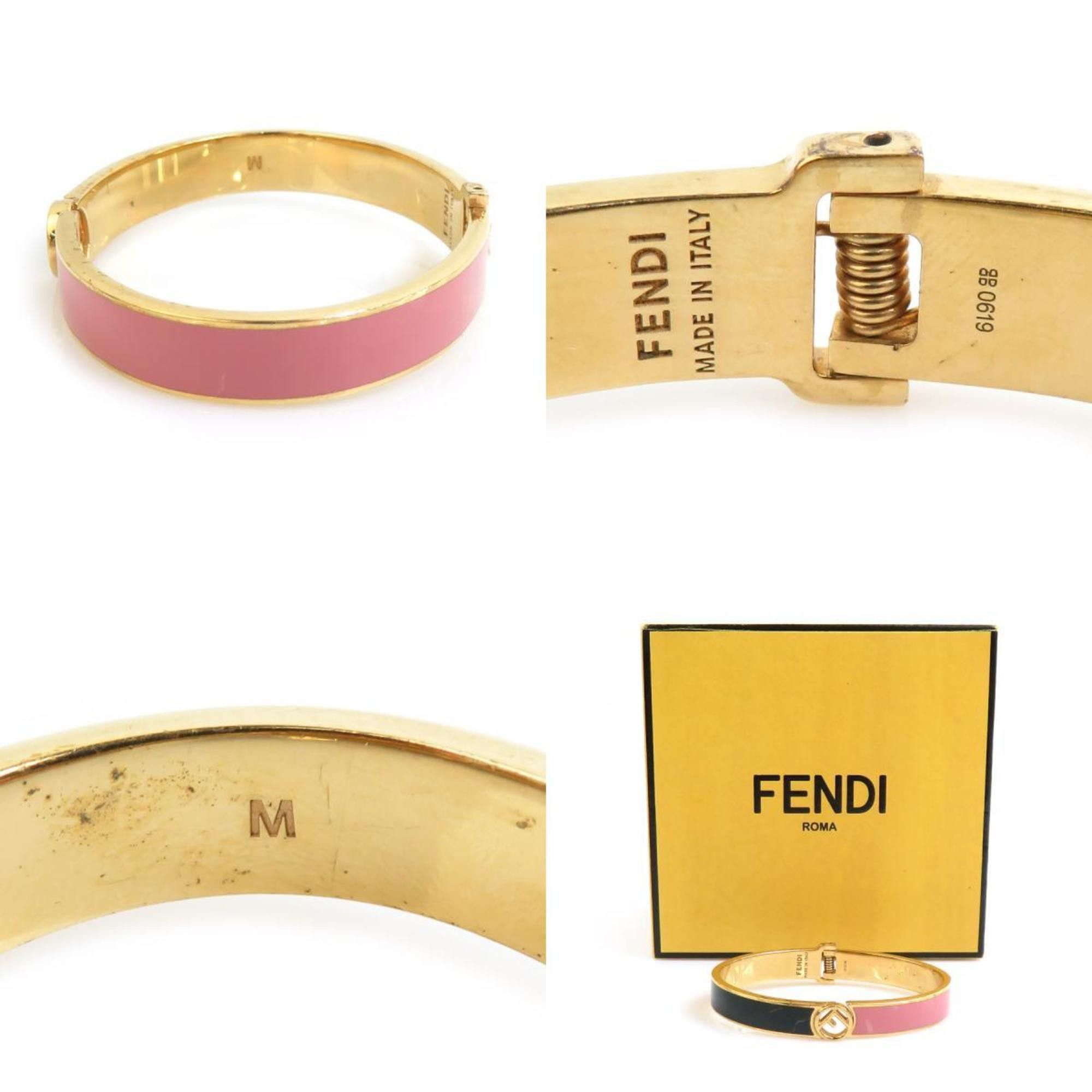 Fendi FENDI Bangle Metal Black x Pink Gold Women's 56003a Size ONE SIZE - 5 Thumbnail