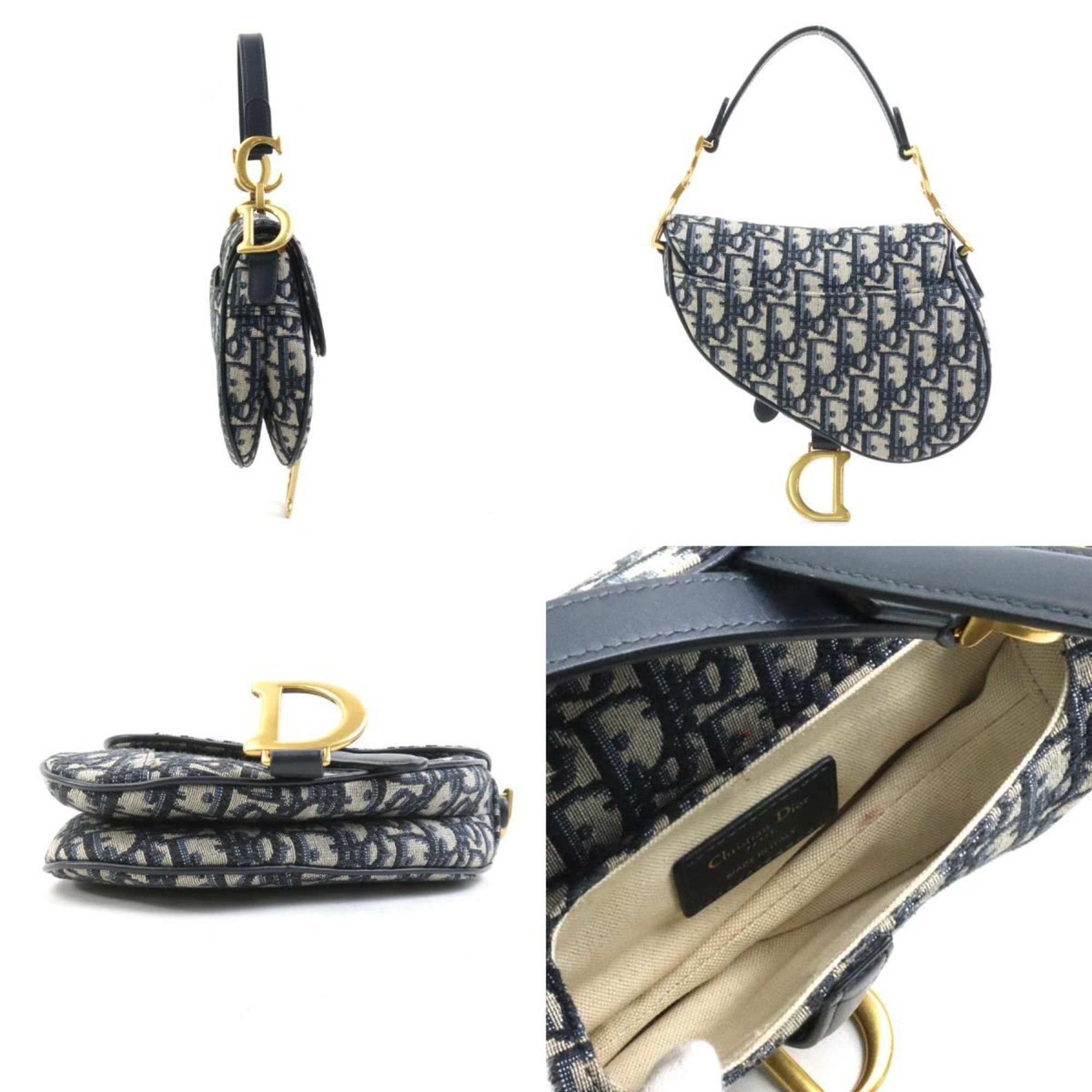Dior Christian Dior Handbag Saddle Bag Canvas Navy Women's 90072a Size ONE SIZE - 2 Thumbnail