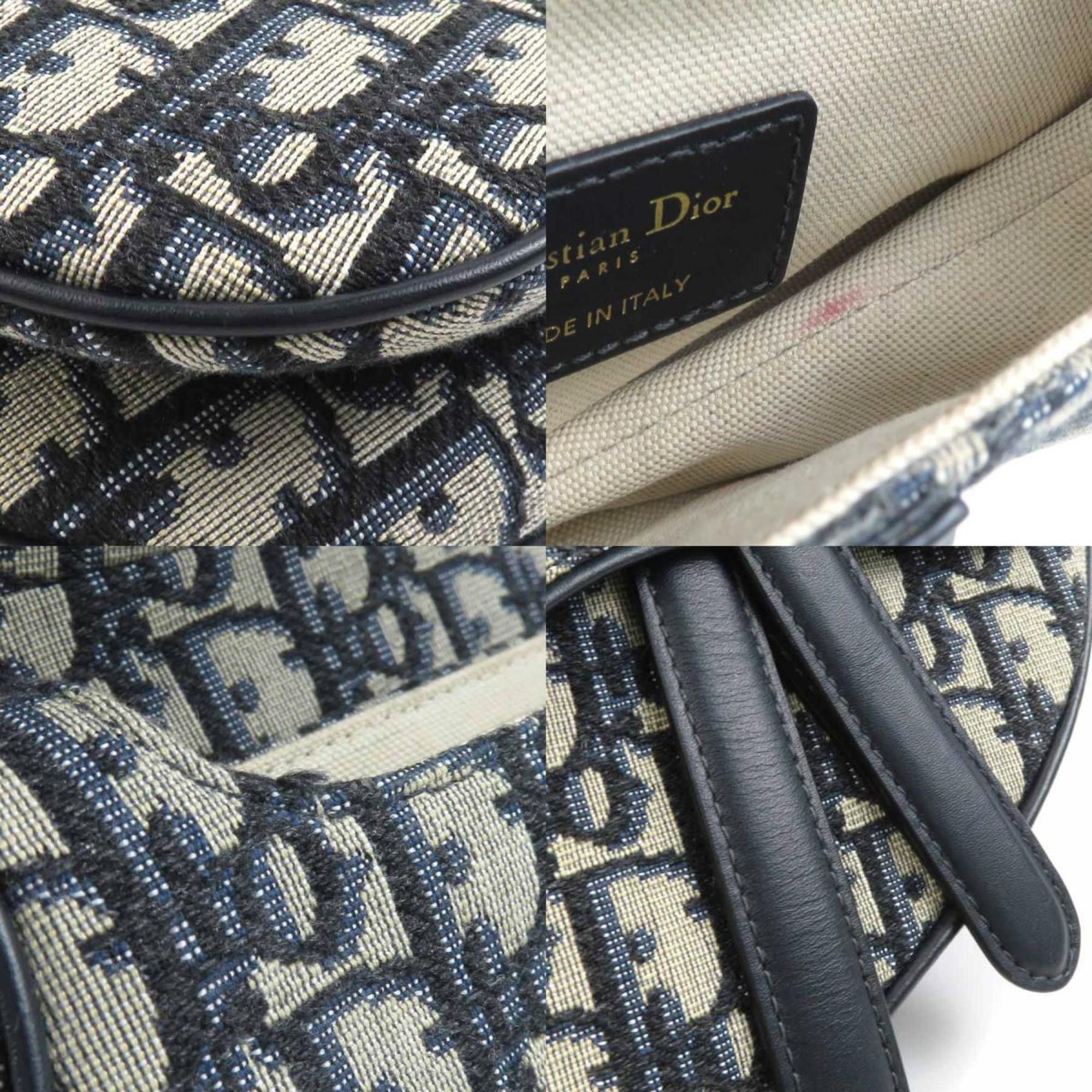 Dior Christian Dior Handbag Saddle Bag Canvas Navy Women's 90072a Size ONE SIZE - 3 Thumbnail