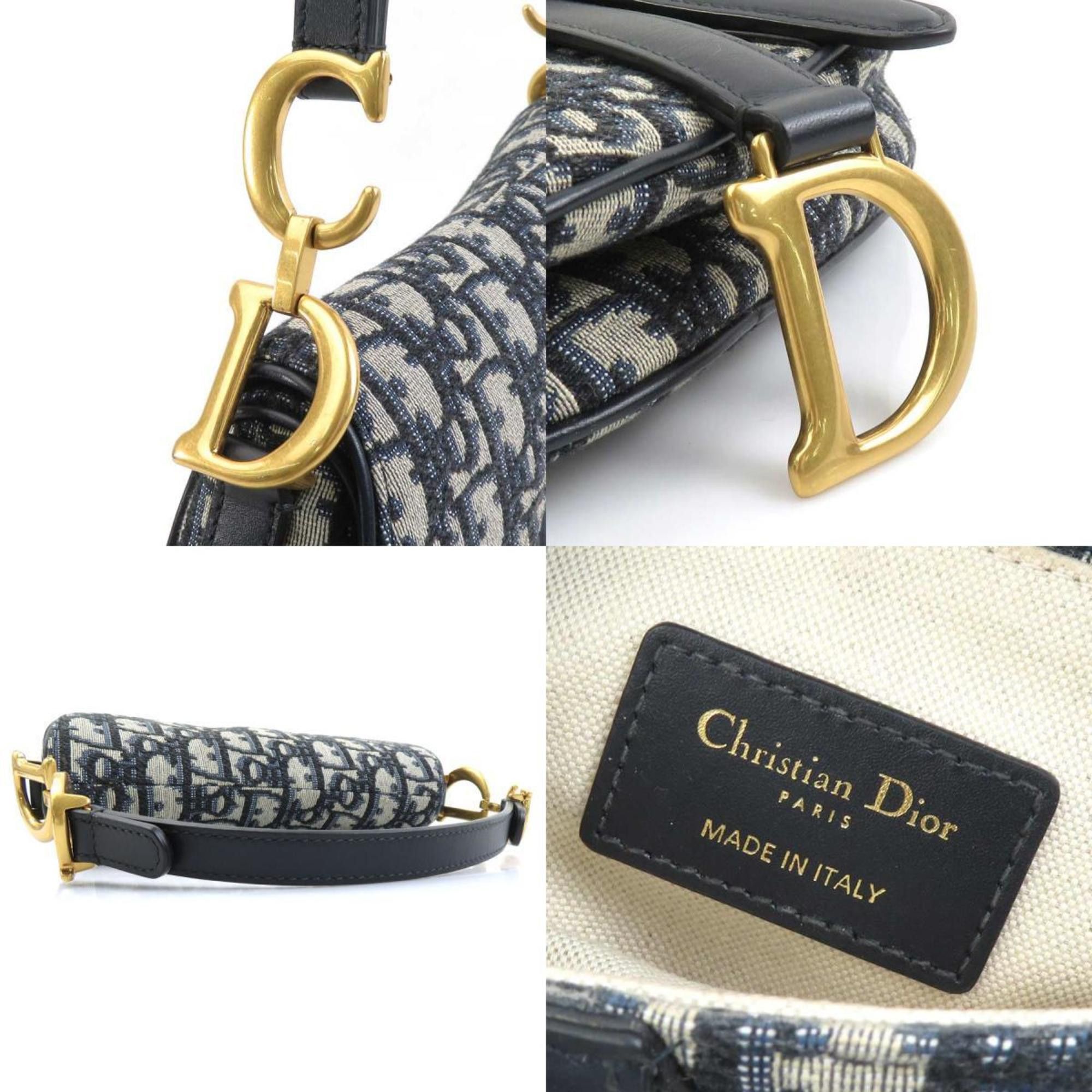 Dior Christian Dior Handbag Saddle Bag Canvas Navy Women's 90072a Size ONE SIZE - 4 Thumbnail