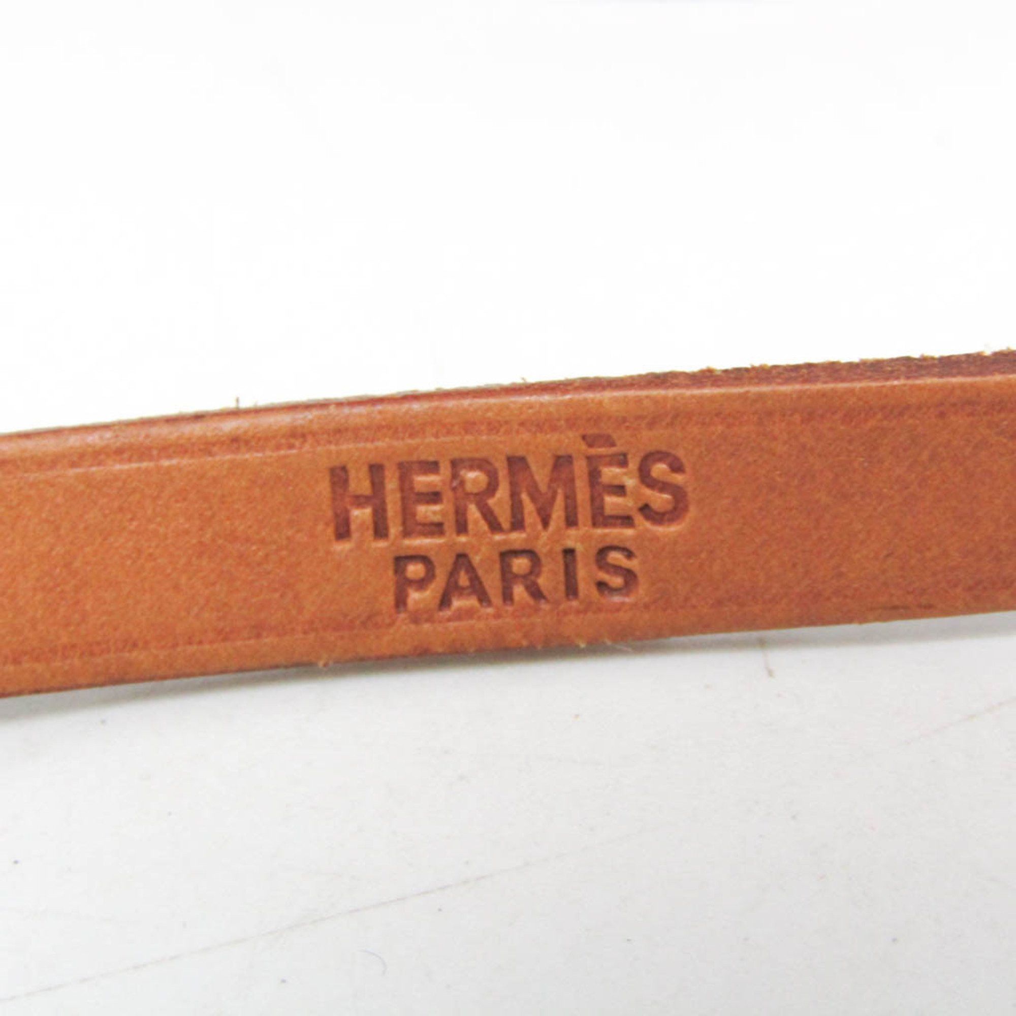 Hermes Hermes Hapi Choker Leather,Metal Bangle Brown,Silver Size ONE SIZE - 9 Thumbnail