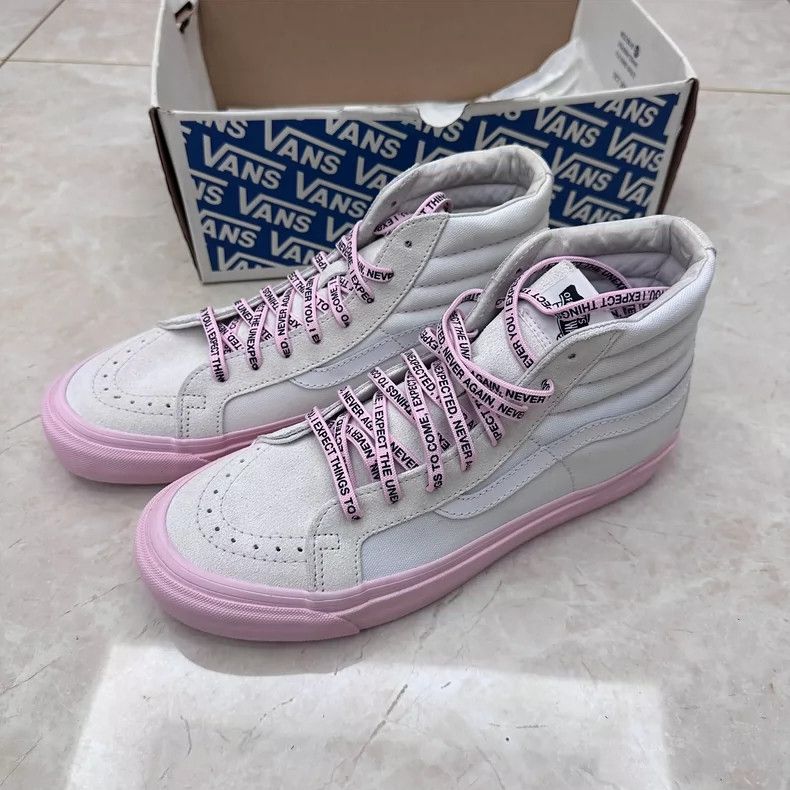 Vans ASSC Vans SK8 High-Top White Pink Skate Shoes Size US 7.5 / EU 40-41 - 2 Thumbnail