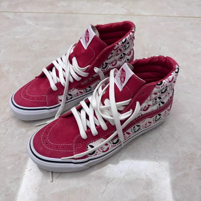 Neighborhood NBHD Vans SK8 High-Top White Red Skate Shoes Size US 8.5 / EU 41-42 - 2 Thumbnail
